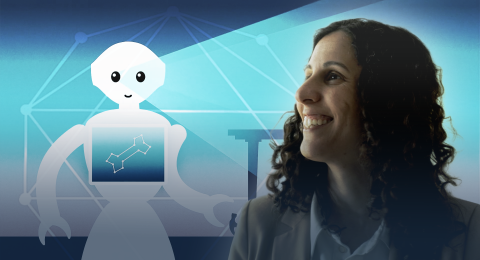 Amy Loutfi och en robot